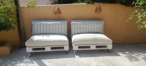 Sillones de la terraza casa de Moraira